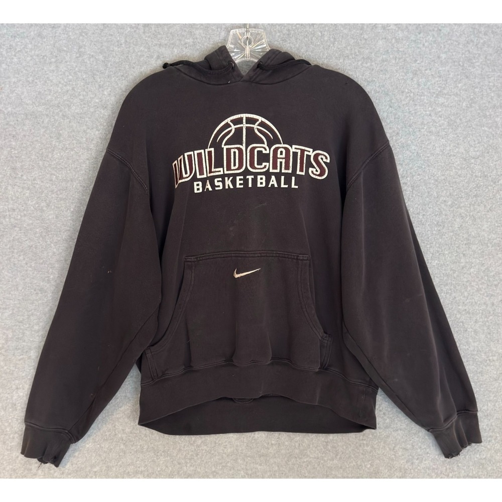Vintage Nike Fort Irwin Wildcats Basketball Hoodie Mens Small Black Sweatshirt